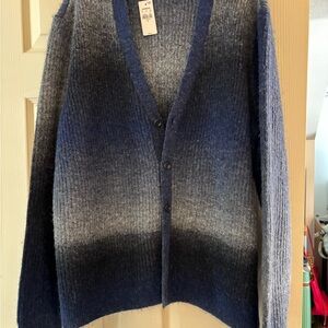 NWT Express Navy and Charcoal Ombre Cardigan